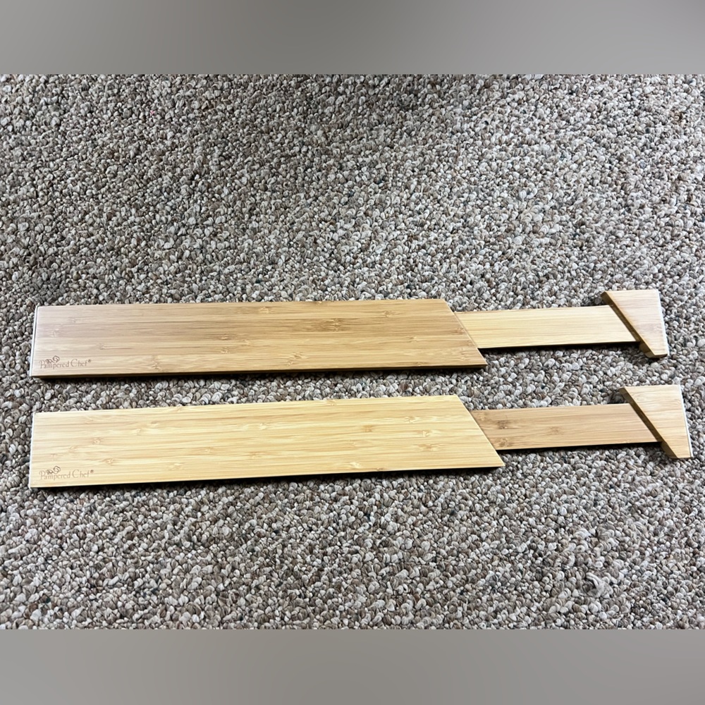 Pampered Chef Adjustable Bamboo Drawer Dividers